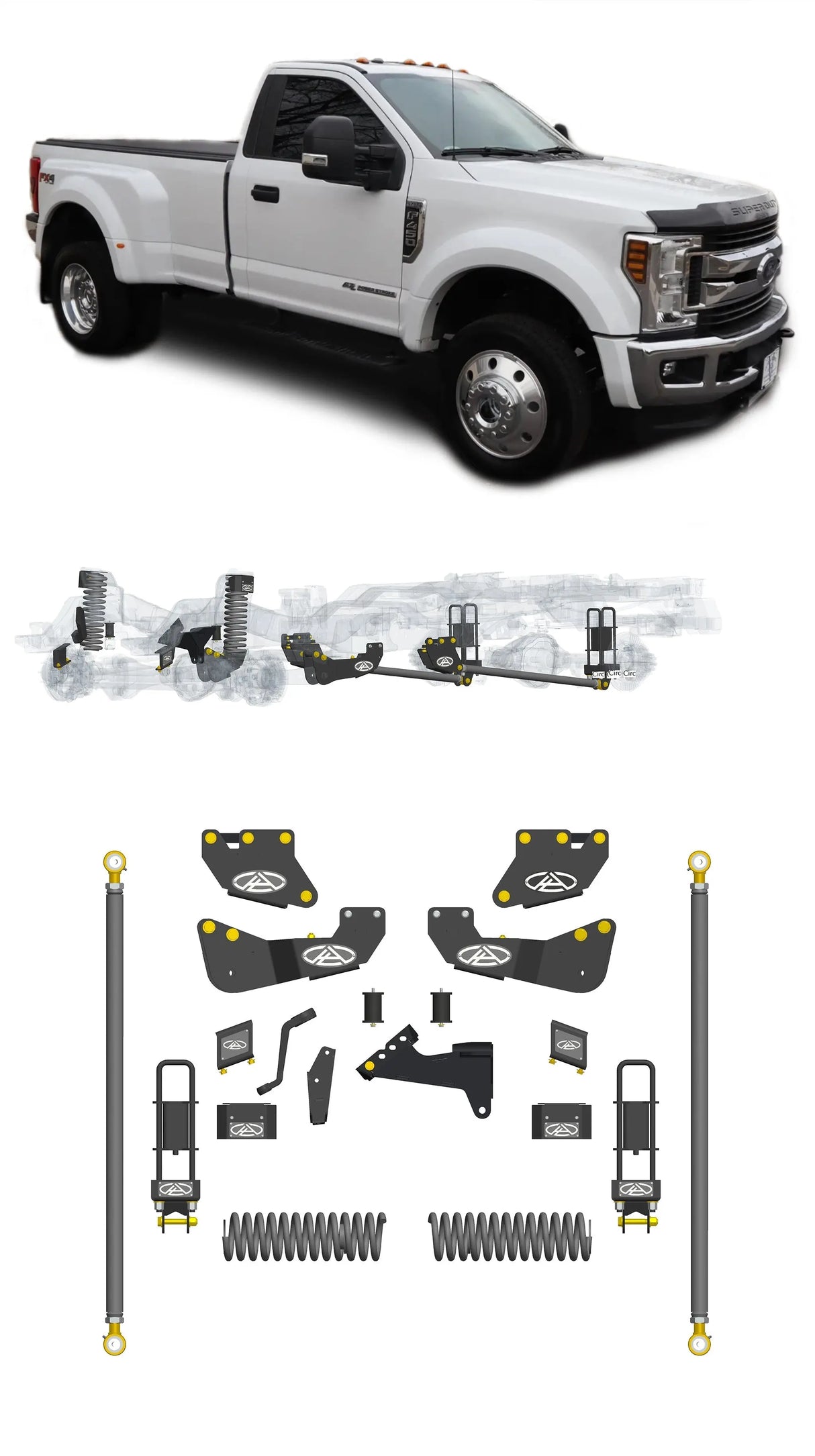 Any Level 4.5" Static Lift - Base System: F-350, Dual Rear Wheel (2017-2019) Any Level Lift