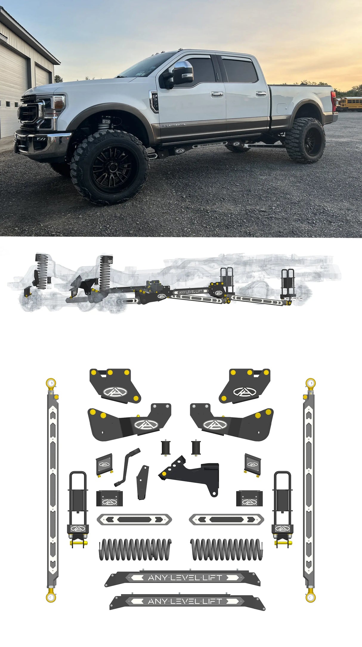 Any Level 5.5" Static Lift - Base System: F-250/F-350, Single Rear Wheel (2020-2022) Any Level Lift