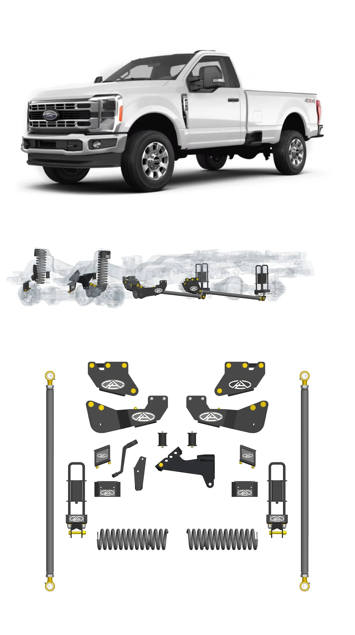 Any Level 5.5" Static Lift - Base System: F-250/F-350, Single Rear Wheel (2023+) Any Level Lift