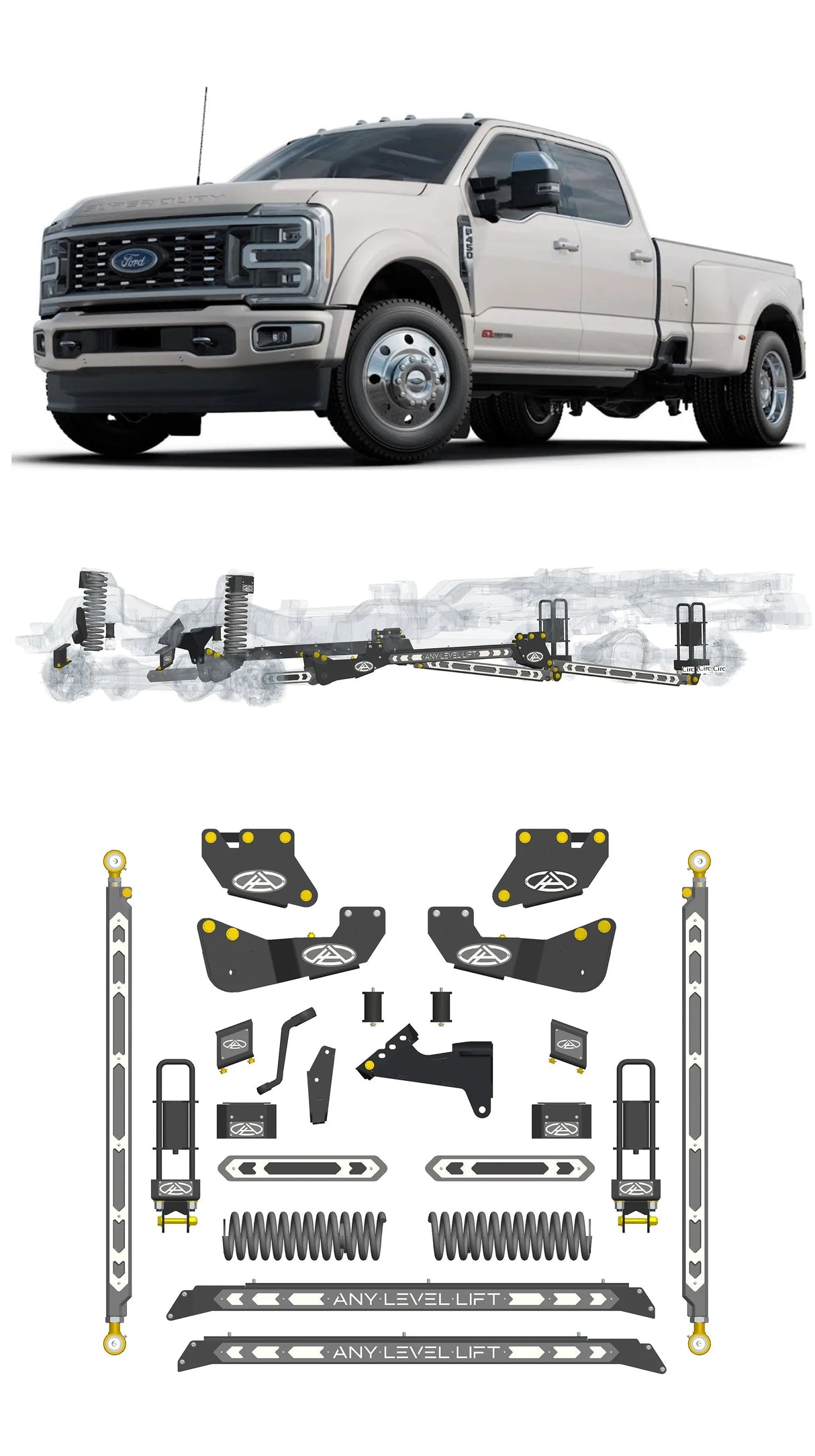 Any Level 5.5" Static Lift - Base System: F-450, Dual Rear Wheel (2023+) Any Level Lift