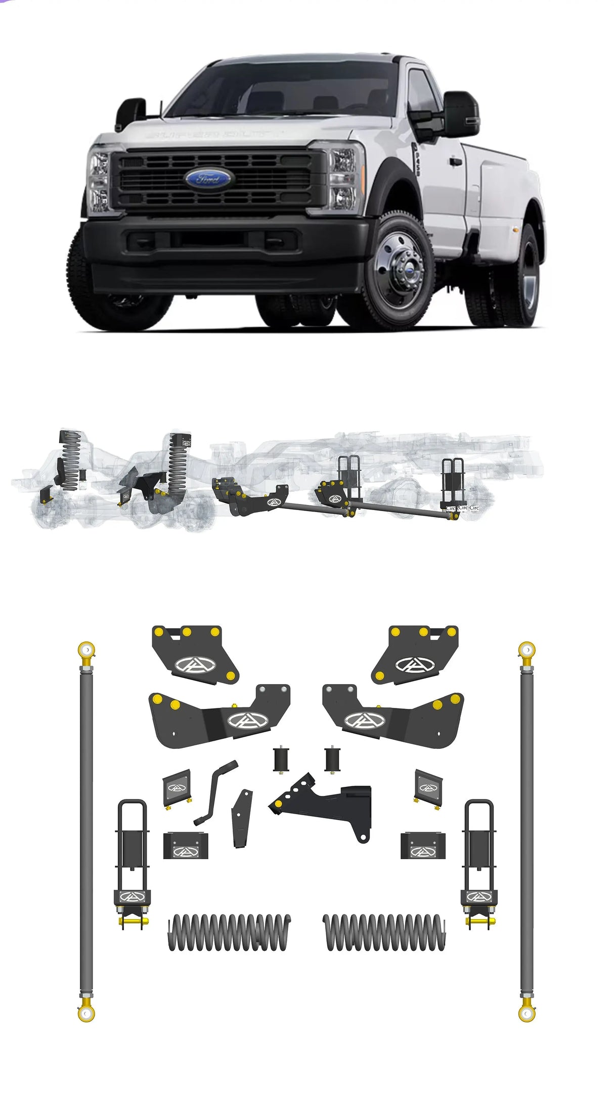 Any Level 5.5" Static Lift - Base System: F-450, Dual Rear Wheel (2023+) Any Level Lift