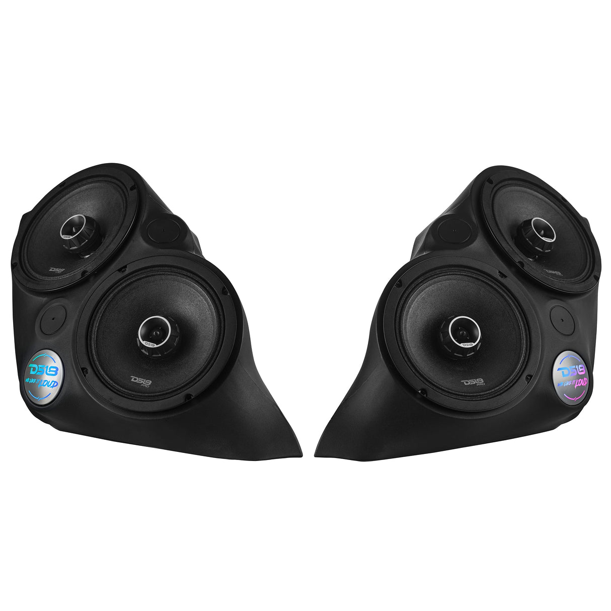 Polaris Slingshot Front Fender Dual 8" Speaker Pods With Digital LED Lighting