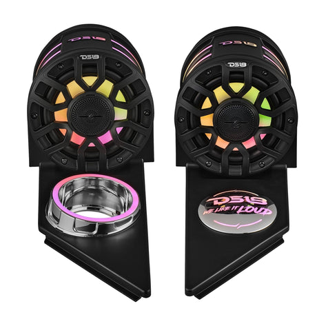 Polaris Slingshot Headrest Speaker Pods Loaded | 2 x NXL-IQ6/BK Speakers and Digital LED Lights | 2015 - Current