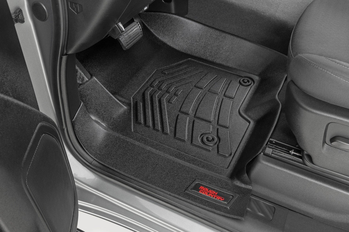 Sure-Fit Floor Mats FR & RR FR Bucket Crew Silverado/Sierra 1500/2500HD/3500HD (19-26) Rough Country
