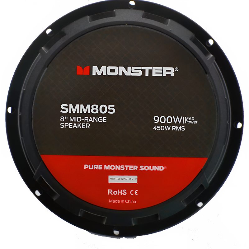Monster SMM805 8" 450W RMS Midrange 8" Midrange Speaker 8-Ohm (Single)