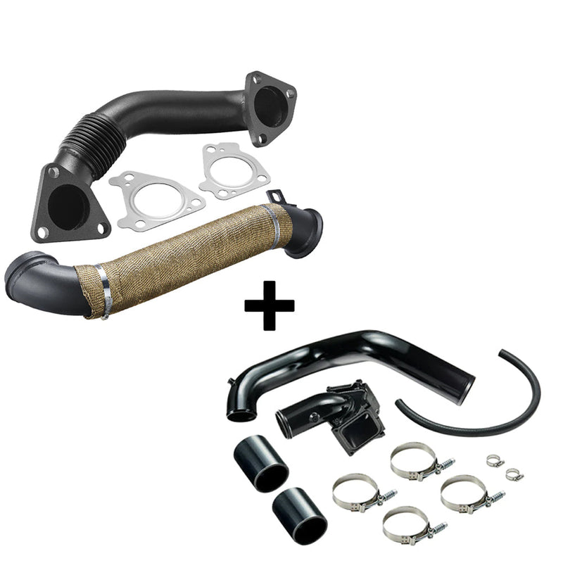 Downpipe Exhaust For 2004.5-2010 Chevy/GMC 6.6L Duramax LLY/LBZ/LMM Diesel 3 Inch Flashark