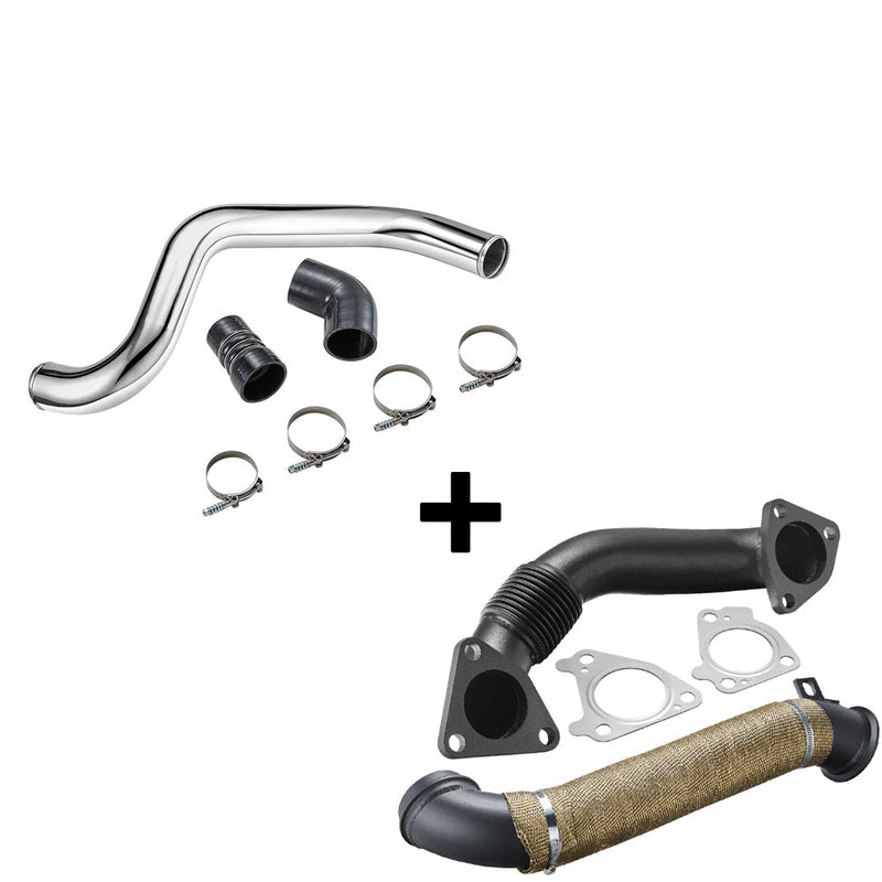 Downpipe Exhaust For 2004.5-2010 Chevy/GMC 6.6L Duramax LLY/LBZ/LMM Diesel 3 Inch Flashark