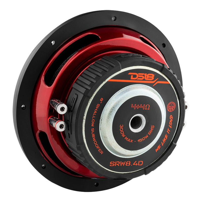 SRW Shallow-Mount 8" Subwoofer 150 Watts Rms DVC 4-Ohm