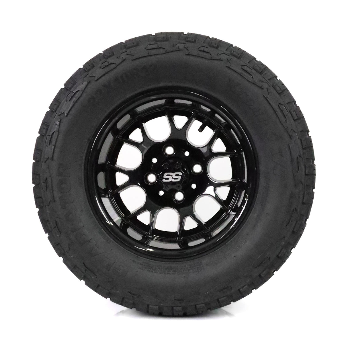 SS Wheels Alpha 12x7 Gloss Black & X Comp X/T Tire Package