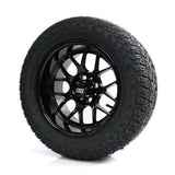 SS Wheels Alpha 14x7 Gloss Black & X Comp A/T Tire Package