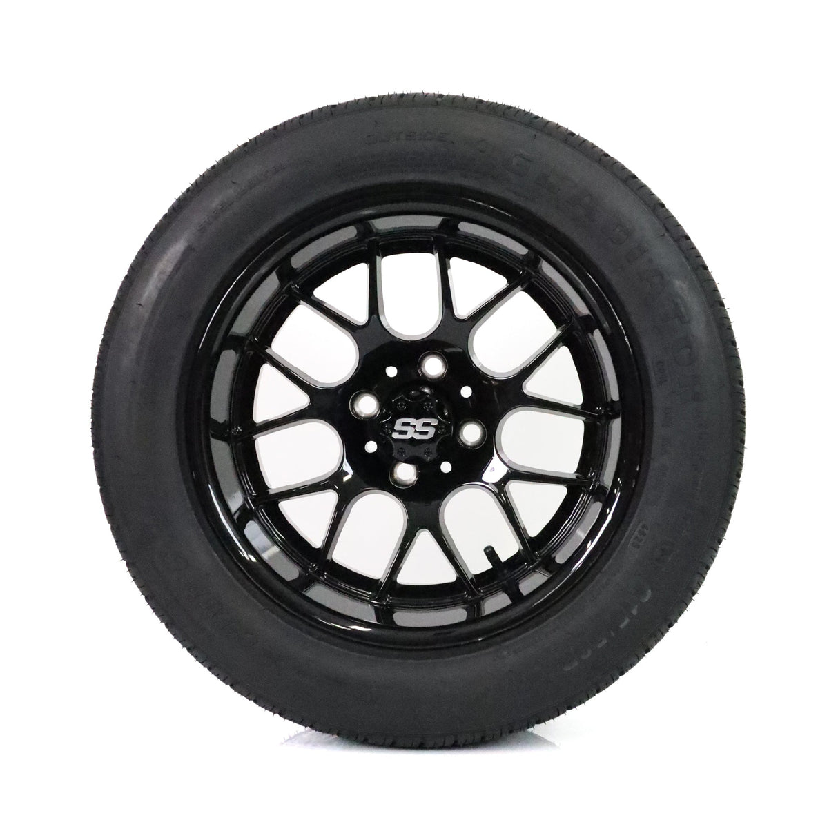 SS Wheels Alpha 14x7 Gloss Black & X Comp H/T Tire Package