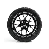 SS Wheels Alpha 14x7 Gloss Black & X Comp X/T Tire Package