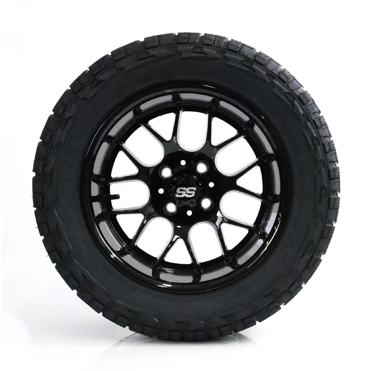 SS Wheels Alpha 14x7 Gloss Black & X Comp X/T Tire Package