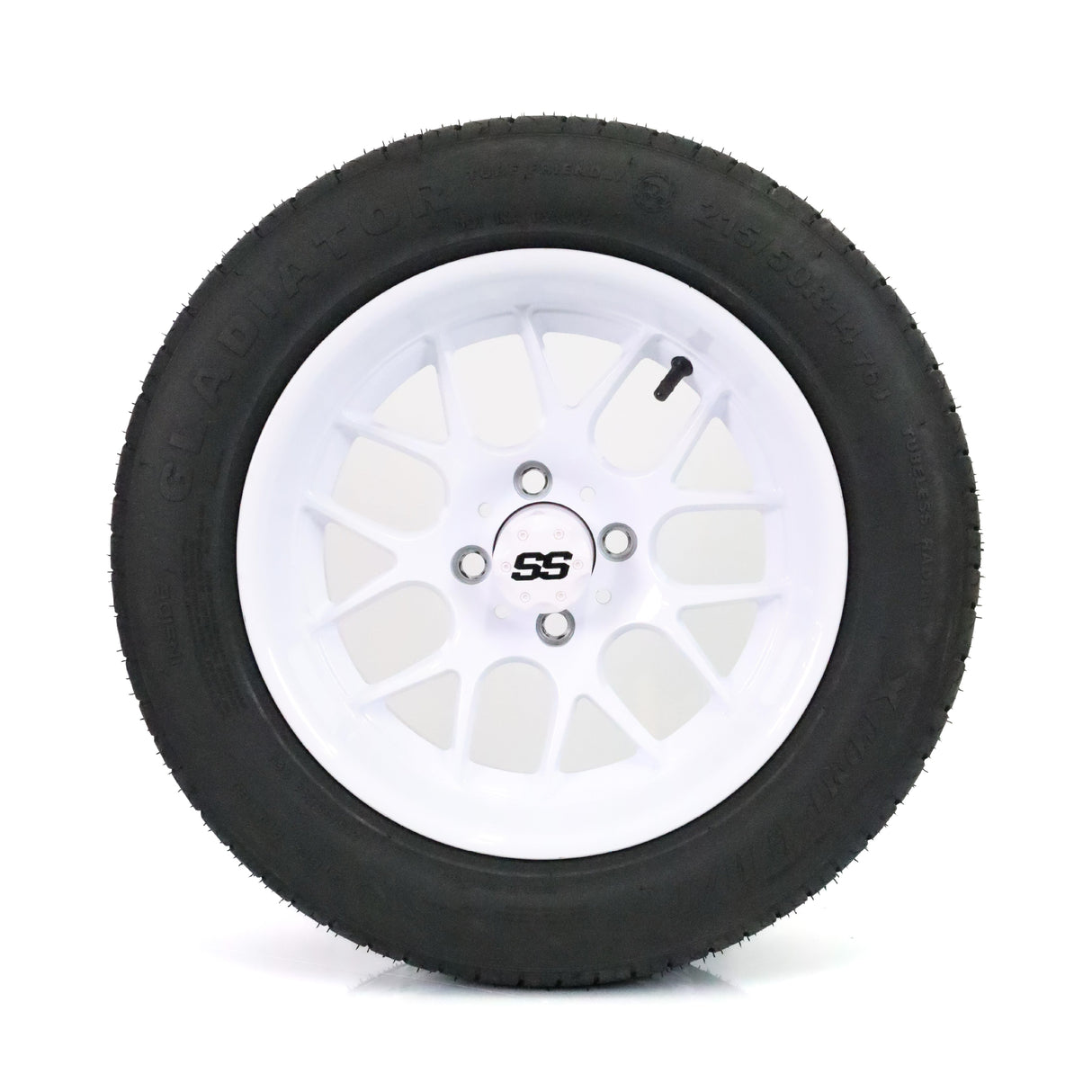 SS Wheels Alpha 14x7 Gloss White & X Comp H/T Tire Package