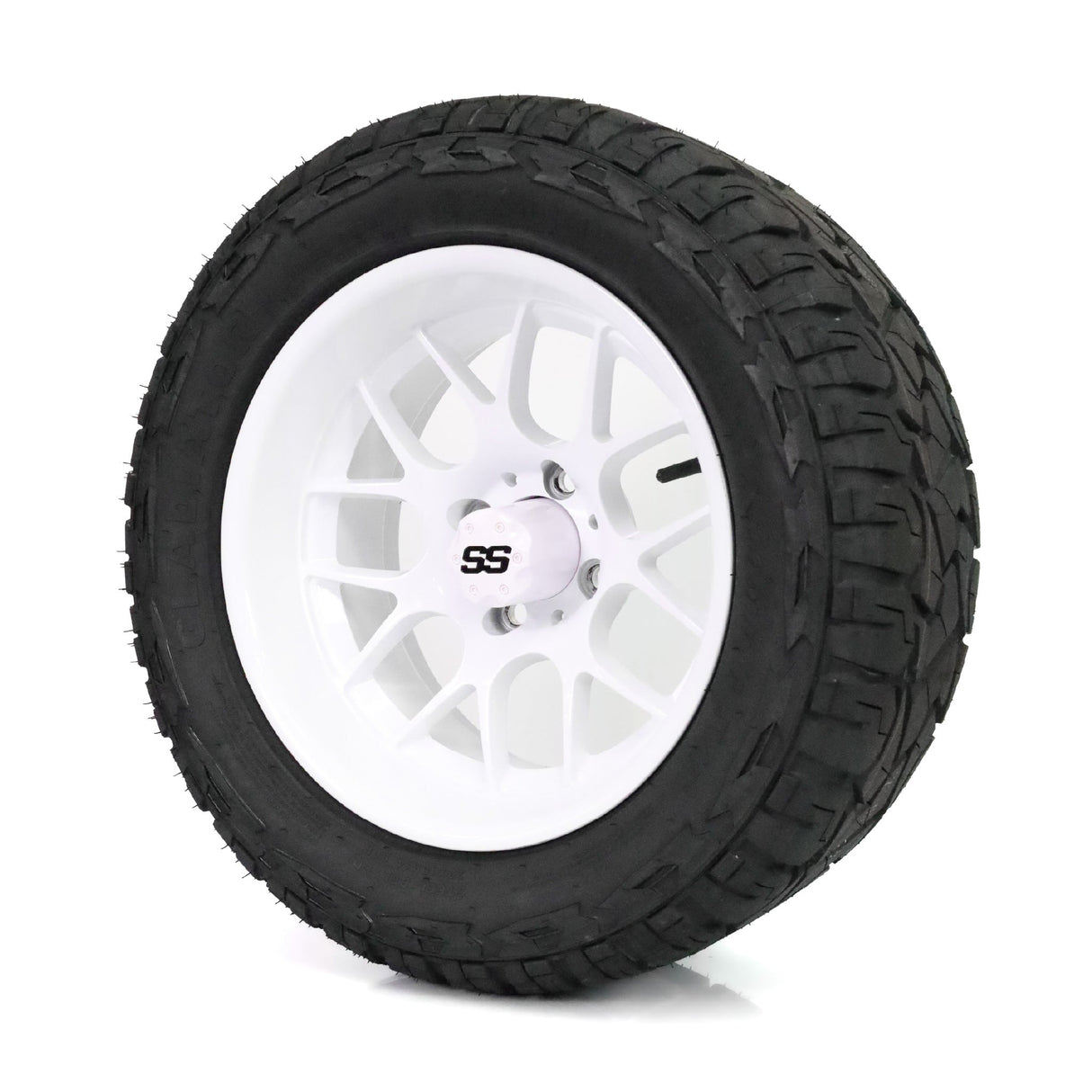 SS Wheels Alpha 14x7 Gloss White & X Comp X/T Tire Package