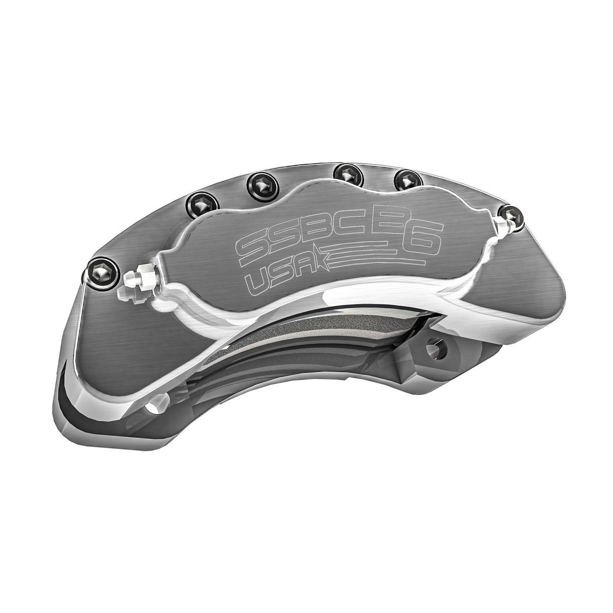 American Made B6-Brawler 6-Piston Direct Fit Billet Aluminum Rear Caliper Upgrade Kit. Clear A414-21