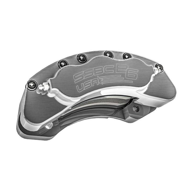 American Made B6-Brawler 6-Piston Direct Fit Billet Aluminum Rear Caliper Upgrade Kit. Clear A414-21