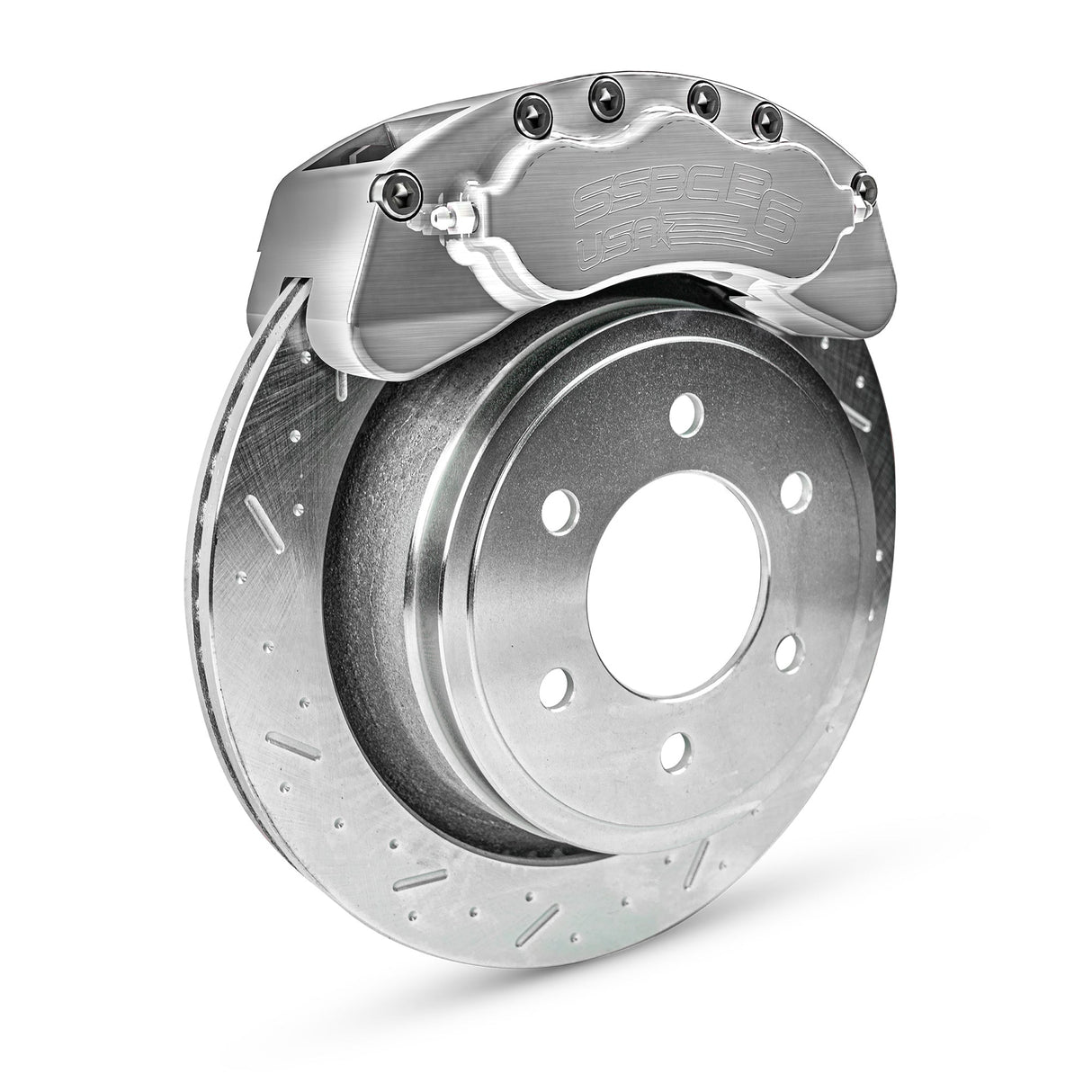 American Made B6-Brawler 6-Piston Direct Fit Billet Aluminum Rear Caliper Upgrade Kit. Clear A414-21