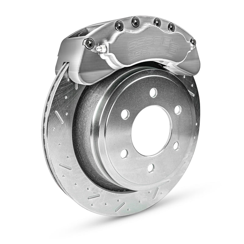 American Made B6-Brawler 6-Piston Direct Fit Billet Aluminum Rear Caliper Upgrade Kit. Clear A414-21