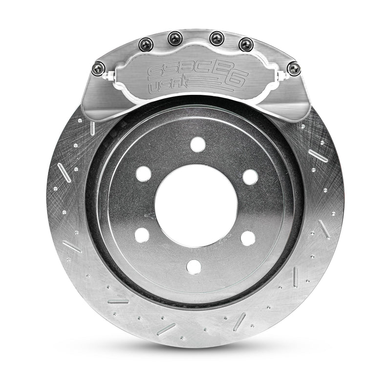 American Made B6-Brawler 6-Piston Direct Fit Billet Aluminum Rear Caliper Upgrade Kit. Clear A414-21