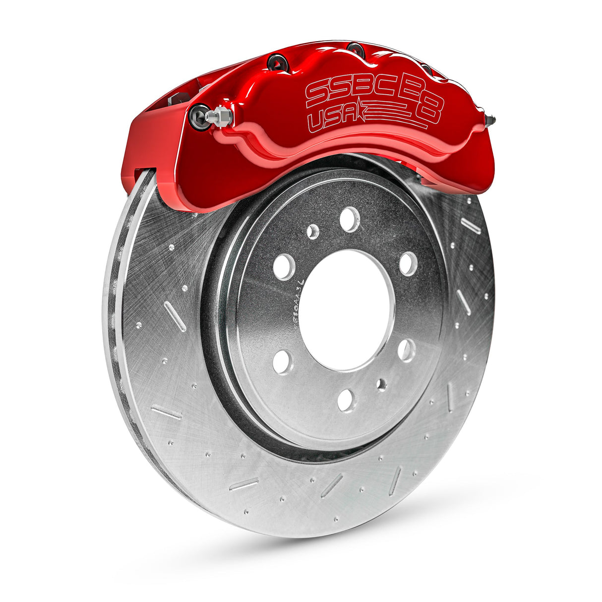 American Made B8-Brawler 8 Piston Direct Fit Front Caliper Disc Brake Kit W/DS Rotors. Red A414-20R -DS