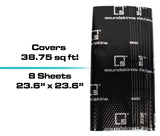 SoundSkins | Classic Black Sheets Sound Deadening Kit Double Layer Mat | SSK-CLASSICSHEETS | Pure Rubber Butyl & Diamond Embossed Foil, 38.75 sq ft SoundSkins Global