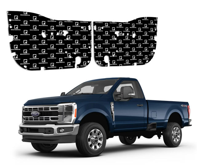 SoundSkins | 2023+ Ford Super Duty 2-Door Sound Deadening Vehicle Specific Kit | SSK-F2502DRV2 | 3 Layers (Acoustic Foam, Foil, Rubber Butyl), 16 sq ft SoundSkins Global