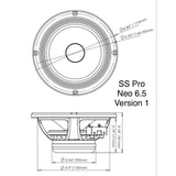 Supreme Sounds Pro Neo 6.5" 250W RMS Midrange Speaker 4-Ohm (Single) Supreme Sounds