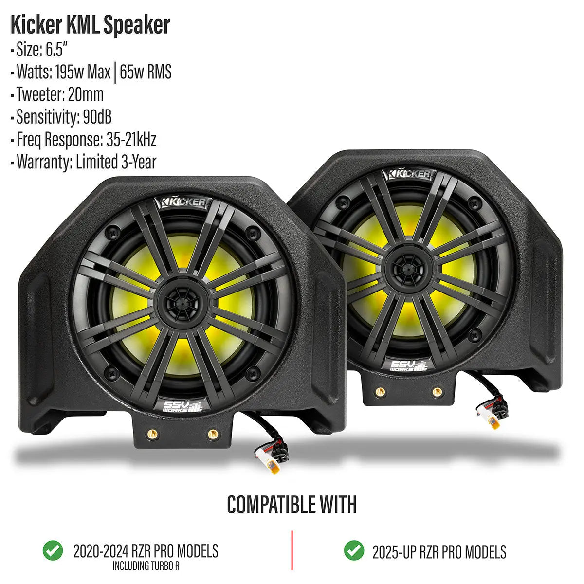 2020-2026 Polaris® RZR Pro R / Turbo R / Pro S / Pro XP 6.5" Rear-Hump Speaker-Pods SSV Works