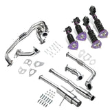 Exhaust Header/Catback w/ Downpipe Up-pipe All-In-One Kit for 2002-2006 Subaru Impreza WRX/STI Flashark