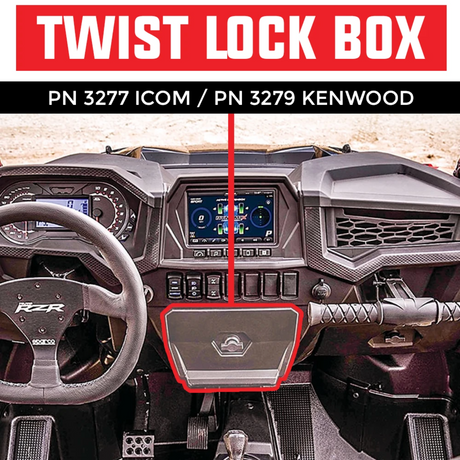 PCI Race Radios Polaris RZR Twist-lock Open Box Replacement Radio and Intercom Bracket