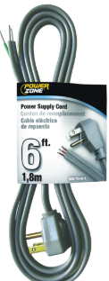 PowerZone® OR210606 6-Foot Power Cord, 13A 125V – Gray TekShack