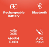 RadioShack AM/FM 2-Band Vintage Radio with Bluetooth Function and USB/TF ports White 1202267 Radio Shack