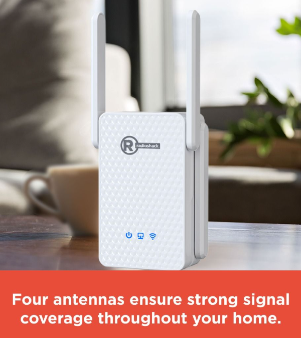 RadioShack WiFi Repeater 3000Mbps Dual Band 4-Antenna Radio Shack