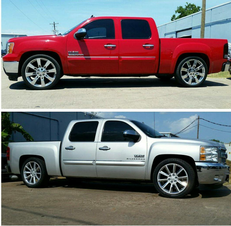 2007-2013 Silverado, Sierra, Adjustable Drop Kit, 3/5, 4/6, 4/7 2wd, 4x4,Cast Arms, All Cabs
