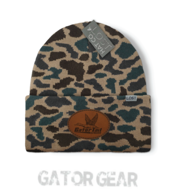Lost Delta Leather Patch Beanie