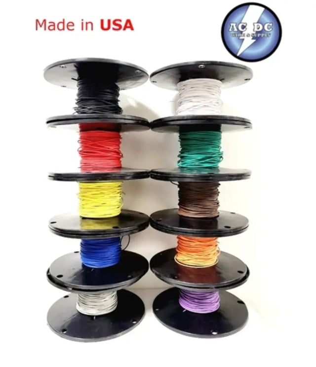 AUTOMOTIVE WIRE 18 AWG HIGH TEMP TXL STRANDED WIRE 10 COLORS CHOOSE YOUR LENGTH AC/DC WIRE AND SUPPLY