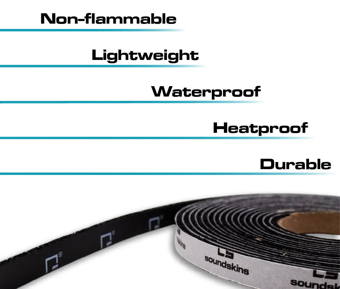 SoundSkins | Silent Strip Sound Deadening Closed Cell Acoustic Foam Tape | SSK-STRIP | Rubber Closed Cell Foam (3/8" Wide) SoundSkins Global