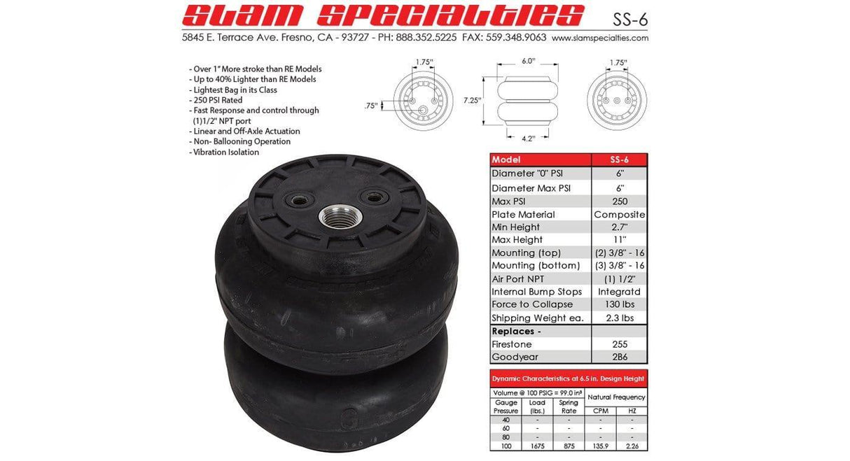 Slam Specialties SS-6 Composite Air Bag Slam Specialties