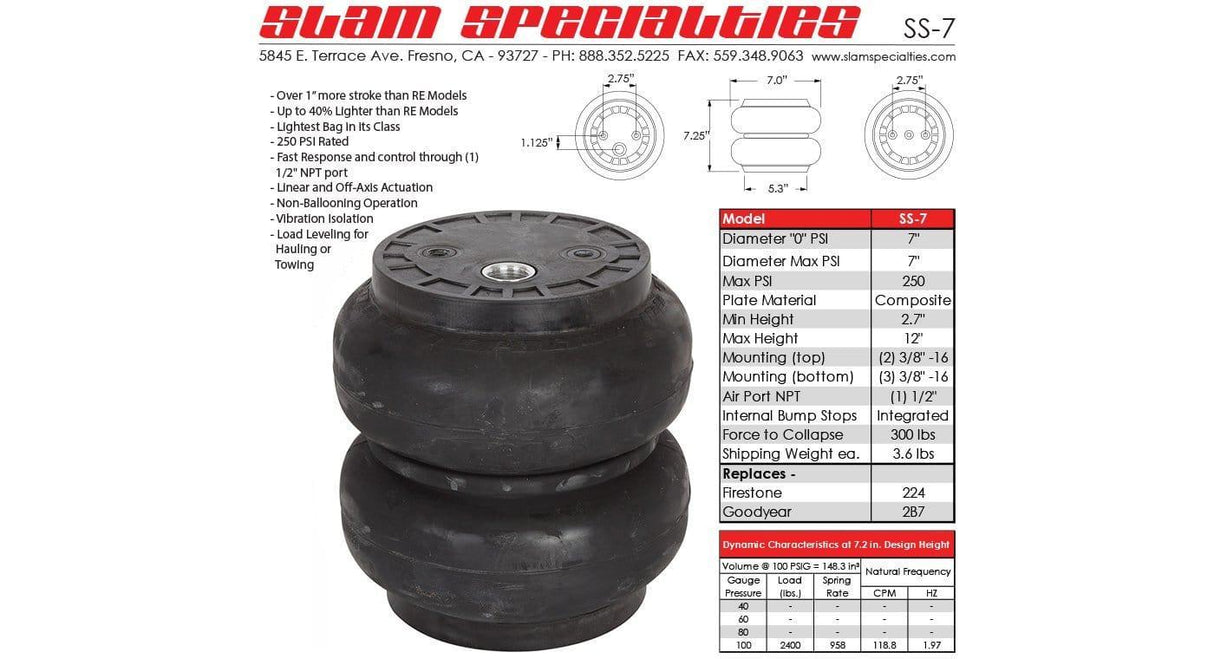 Slam Specialties SS-7 Composite Air Bag Slam Specialties