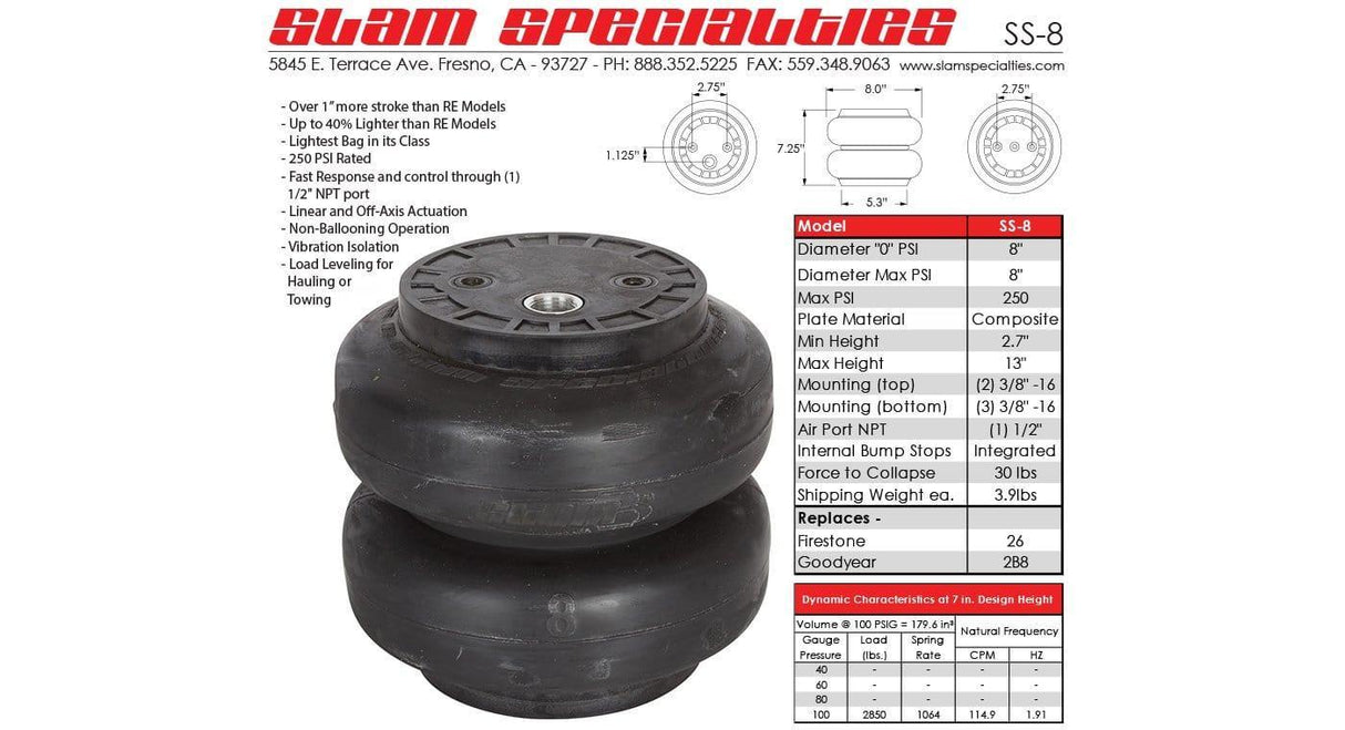 Slam Specialties SS-8 Composite Air Bag Slam Specialties