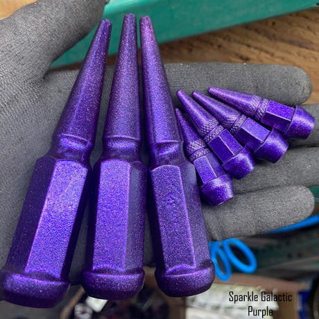 24 Pc 14x1.5 Spike Lug Nuts 4.5" Tall - Powder Coated - Various Colors