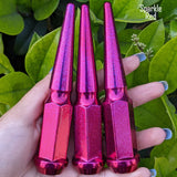 32 Pc 14x1.5 Spike Lug Nuts 4.5" Tall - Powder Coated - Various Colors