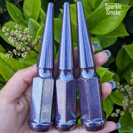 24 Pc 14x1.5 Spike Lug Nuts 4.5" Tall - Powder Coated - Various Colors