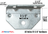 Angled Swivel Bracket for Adjustable Bunks - 1/8" Galvanized Steel