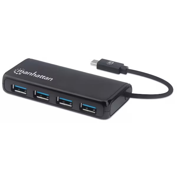 Manhattan® 4-Port USB 3.2 Gen 1 Hub with USB-C®-Male to 4 USB-A Females TekShack