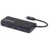 Manhattan® 4-Port USB 3.2 Gen 1 Hub with USB-C®-Male to 4 USB-A Females TekShack