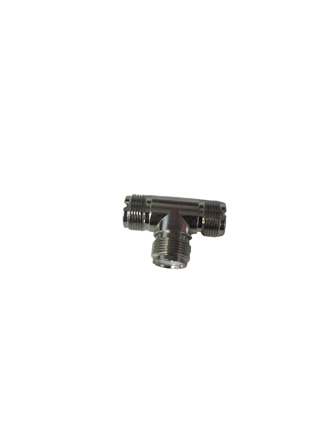 T-Connector with SO-239 Female Connectors on All Three Sides Generic