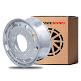 22.5x9 Truck Wheels Flat Face 4pcs Forged Aluminum Rims $342 each BULK PRICE Polished Front Hub Pilot