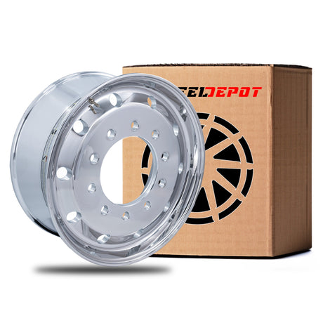 22.5x9 Truck Wheels Flat Face 600pcs Forged Aluminum Rims $149 each FOB WHOLESALE PRICE Polished Front Hub Pilot